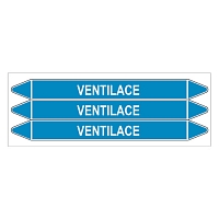 Značení potrubí, ventilace,3 ks, 355 × 37 mm